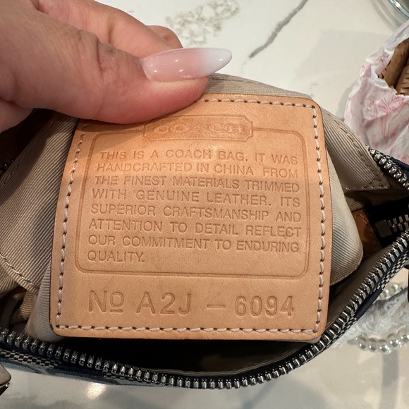 Coach Signature Demi Pouch 6094 Y2K Mini Shoulder Bag Canvas Brown 